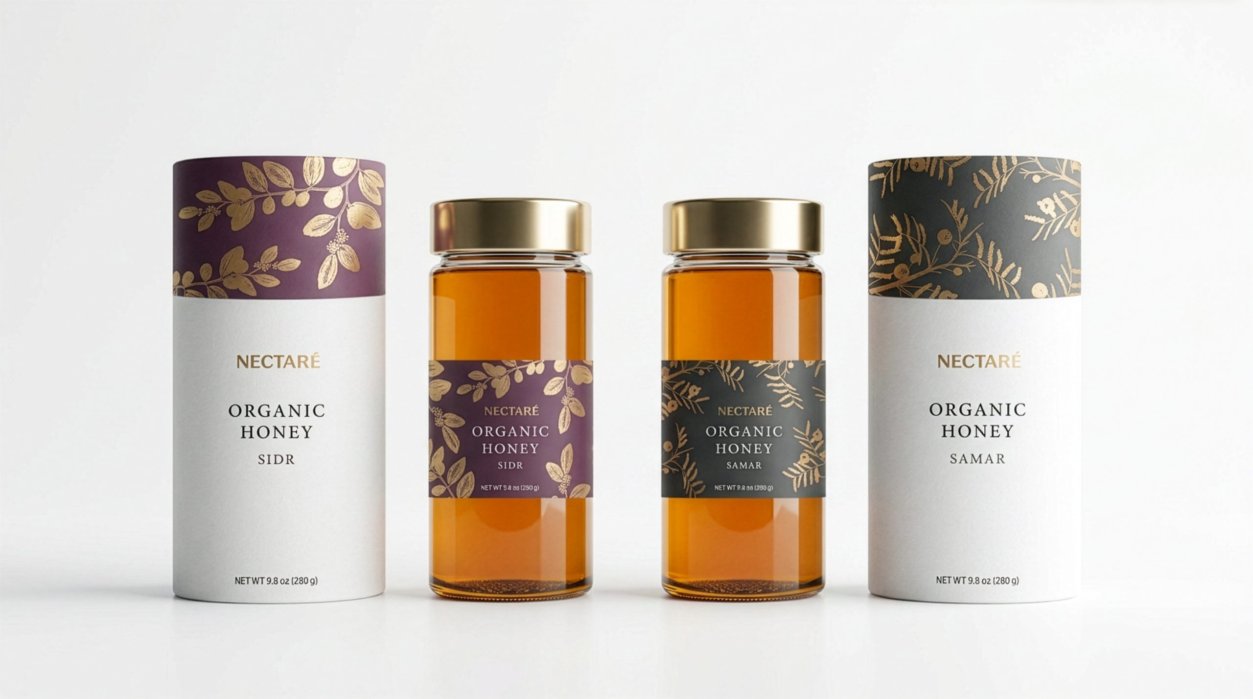 Nectare organic honey packaging