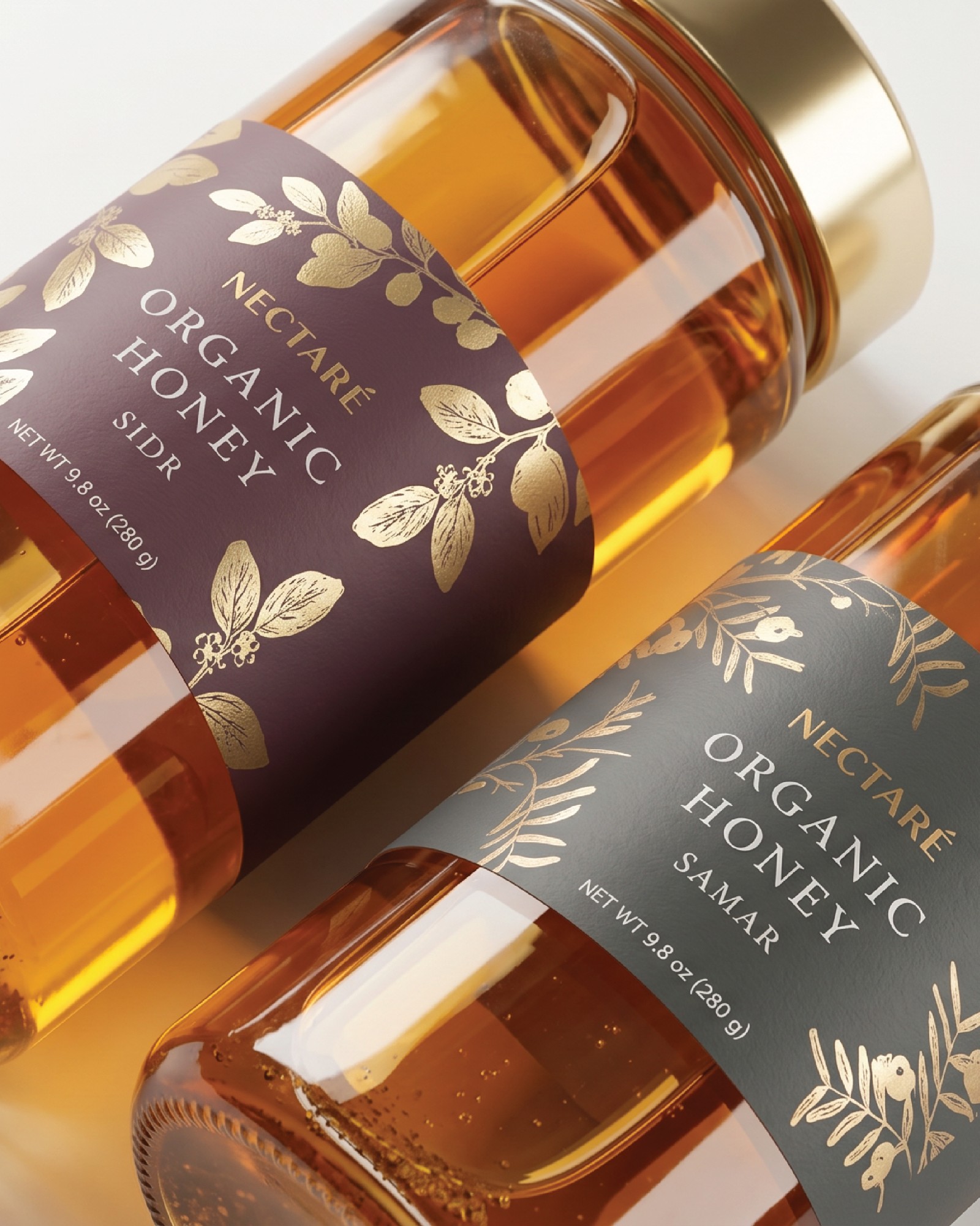 Nectare organic honey packaging