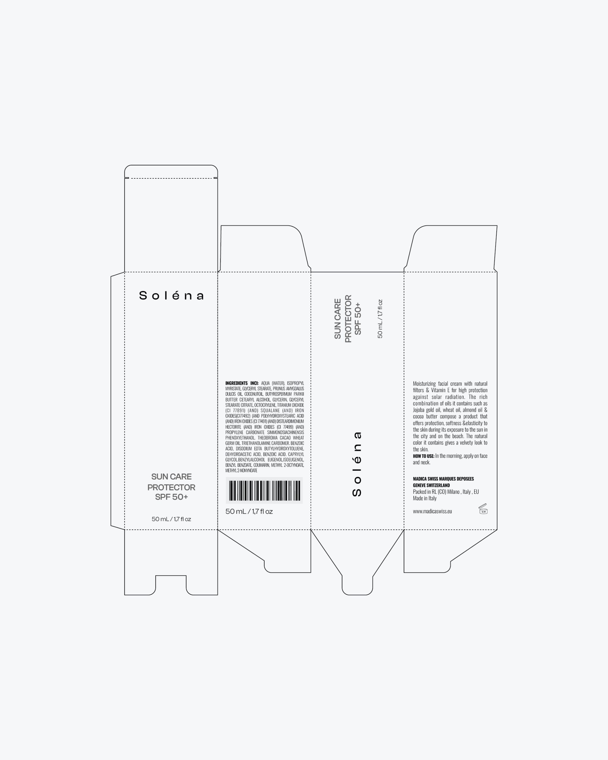Solėna sun care packaging